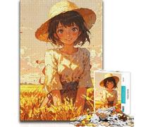 1000 Piece Jigsaw Puzzles for Adults Jigsaw Girl in The Wheat Field Wall Decoration Birthday Gifts Suitable for Ages 14 And Up (size 50x75cm)