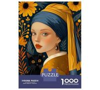 1000 Piece Jigsaw Puzzles for Adults Jigsaw Girl with Pearl And Cat Puzzles for Adults Brain Teaser Game Enhance Memory Fun Activities at Home 38x26cm/1000pcs