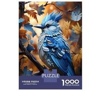 1000 Piece Jigsaw Puzzles for Adults Jigsaw Glowing Blue Jay Jigsaws for Adults Toy Wall Decor Staycation Kill Time Unique Birthday And Xmas Gifts 70x50cm/1000pcs