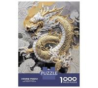 1000 Piece Jigsaw Puzzles for Adults Jigsaw Gold Asian Dragon Majesty Jigsaw Puzzle Toy Wall Decor But Fun And Humorous Fun at Home Activities, 38x26cm/1000pcs