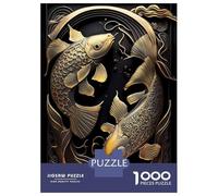1000 Piece Jigsaw Puzzles for Adults Jigsaw Golden Japan Fish Jigsaw Puzzle Toy Wall Decor But Fun And Humorous Fun at Home Activities, 52x38cm/1000pcs