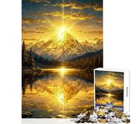 1000 Piece Jigsaw Puzzles for Adults Jigsaw Golden Mountain Sunset Fun Games for The Whole Family Educational Toy Suitable for Desktop Decoration (26X38cm)