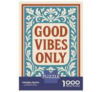 1000 Piece Jigsaw Puzzles for Adults Jigsaw Good Vibes Only Floral Art Adult Jigsaw Puzzle Hands-on Game Perfect Decoration Challenging Game Gifts 38x26cm/1000pcs