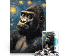 1000 Piece Jigsaw Puzzles for Adults Jigsaw Gorilla Starry Night Lernspielzeug Einzigartige Wohndekoration und Geschenke75x50cm