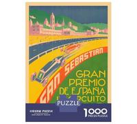 1000 Piece Jigsaw Puzzles for Adults Jigsaw Gran Prix Premio San Sebastian Espana 1933 Puzzles for Adults Anti-Stress Toys But Fun And Humorous Challenging Game Gifts 38x26cm/1000pcs