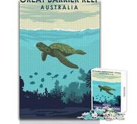 1000 Piece Jigsaw Puzzles for Adults Jigsaw Great Barrier Reef Art Challenging Game Toys Pattern Assembly Gift Birthday Size 38x52cm