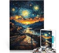 1000 Piece Jigsaw Puzzles for Adults Jigsaw Great Wall Under Starry Sky Entspannungsspiele Lustiges Geschenk52x38cm