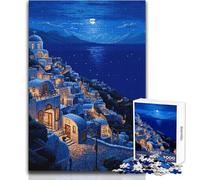 1000 Piece Jigsaw Puzzles for Adults Jigsaw Greece Night Stars Pixel Practical Game Difficult Challenge Secret Santa Gifts Size 38x26cm