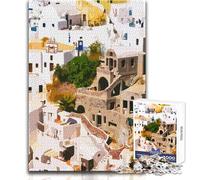 1000 Piece Jigsaw Puzzles for Adults Jigsaw Greek Village Santorini Practical Game Difficult Challenge Secret Santa Gifts Size 38x52cm
