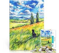 1000 Piece Jigsaw Puzzles for Adults Jigsaw Green Pastures Herausforderndes Spiel Geburtstagsgeschenk, Geschenke52x38cm