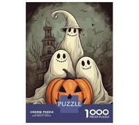1000 Piece Jigsaw Puzzles for Adults Jigsaw Halloween Ghosts And Pumpkin Adult Jigsaw Fun Games Hand Speed Race Fun Activities at Home 70x50cm/1000pcs