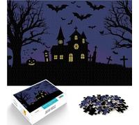 1000 Piece Jigsaw Puzzles for Adults Jigsaw Haunted House Halloween Analyse und Logik Heimdekoration38x26cm