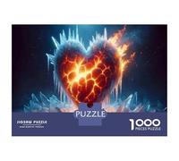 1000 Piece Jigsaw Puzzles for Adults Jigsaw Heart on Fire Passionate Romance Jigsaw for Adults Family Games Birthday Present Unique Birthday And Xmas Gifts 52x38cm/1000pcs