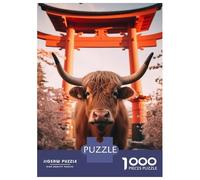 1000 Piece Jigsaw Puzzles for Adults Jigsaw Highland Cow Torii Gate Puzzles for Adults Brain Teaser Game Enhance Memory Fun Activities at Home 52x38cm/1000pcs