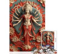 1000 Piece Jigsaw Puzzles for Adults Jigsaw Hindu God Durga Family Games Precision Cutting Home Decoration Toys Gifts for Friends And Family (50X75CM)