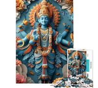 1000 Piece Jigsaw Puzzles for Adults Jigsaw Hindu God Vishnu Teenager Puzzles Fun Games Pattern Assembly Unique Birthday And Xmas Gifts (Size 38x26cm)