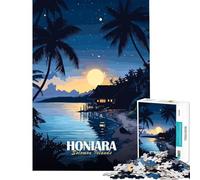 1000 Piece Jigsaw Puzzles for Adults Jigsaw Honiara, Solomon Islands Tropical Night for Educational Game Challenge Toy Practical Game Stress Reliever Funny Gifts (Size 38x52cm)