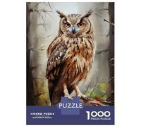 1000 Piece Jigsaw Puzzles for Adults Jigsaw Horned Owl Eagle Owl Teenager Puzzles Relaxing Games Hand Speed Race Christmas Birthday Gifts 52x38cm/1000pcs