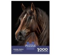 1000 Piece Jigsaw Puzzles for Adults Jigsaw Horse Portrait on Dark Jigsaws for Adults Toy Wall Decor Staycation Kill Time Unique Birthday And Xmas Gifts 52x38cm/1000pcs