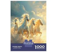 1000 Piece Jigsaw Puzzles for Adults Jigsaw Horse Sky Sunset Sea Zen Jigsaw for Adults Relax Games Improve Memory Challenging Game Gifts 52x38cm/1000pcs