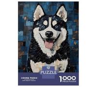 1000 Piece Jigsaw Puzzles for Adults Jigsaw Husky Mosaic Portrait Puzzles for Adults Relax Games Birthday Present Christmas Birthday Gifts 52x38cm/1000pcs