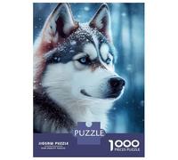 1000 Piece Jigsaw Puzzles for Adults Jigsaw Husky Snowing Adult Jigsaw Puzzle Toy Wall Decor A Work of Art Fun Activities at Home 70x50cm/1000pcs