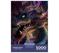 1000 Piece Jigsaw Puzzles for Adults Jigsaw Hypnotic Space Dragon Puzzles for Adults Brain Teaser Game Enhance Memory Fun Activities at Home 38x26cm/1000pcs