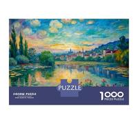 1000 Piece Jigsaw Puzzles for Adults Jigsaw Impressionistic Lake Scene Painting Adult Jigsaw Puzzle Toy Wall Decor A Work of Art Fun Activities at Home 52x38cm/1000pcs