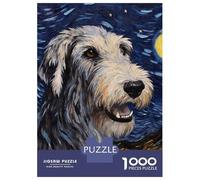 1000 Piece Jigsaw Puzzles for Adults Jigsaw Irish Wolfhound Starry Puzzles for Adults Brain Teaser Game Enhance Memory Fun Activities at Home 38x26cm/1000pcs