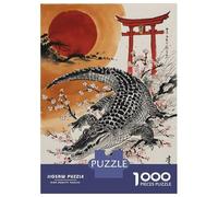1000 Piece Jigsaw Puzzles for Adults Jigsaw Japan Alligator Painting Jigsaws for Adults Toy Wall Decor Staycation Kill Time Unique Birthday And Xmas Gifts 52x38cm/1000pcs