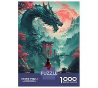 1000 Piece Jigsaw Puzzles for Adults Jigsaw Japan Dragon Geisha Jigsaws for Adults DIY Toys Birthday Present Challenging Game Gifts 70x50cm/1000pcs