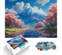 1000 Piece Jigsaw Puzzles for Adults Jigsaw japan mount fuji sakura Made of cardboard，for 14+ Intellectual decompression educational toy gifts for friends and family。size：26x38cm/10.24x14.96inch