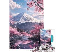 1000 Piece Jigsaw Puzzles for Adults Jigsaw Japan Mount Fuji Sakura Practical Game Toy Intellectual Game Art Work Gifts Birthday Present (Size 38x26cm)