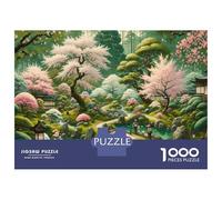 1000 Piece Jigsaw Puzzles for Adults Jigsaw Japanese Garden with Cherry Blossoms Jigsaws for Adults Relaxing Games Analysis And Logic Fun at Home Activities, 70x50cm/1000pcs
