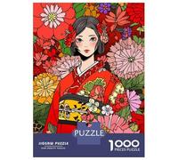 1000 Piece Jigsaw Puzzles for Adults Jigsaw Japanese Kimono Kawaii Art Jigsaws for Adults Toy Wall Decor Staycation Kill Time Unique Birthday And Xmas Gifts 52x38cm/1000pcs