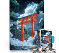 1000 Piece Jigsaw Puzzles for Adults Jigsaw Japanese Torii Gate in Rain Lernspielzeug Gutes Geschenk50x70cm