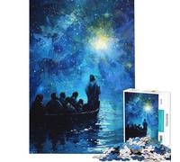 1000 Piece Jigsaw Puzzles for Adults Jigsaw Jesus And Disciples in A Boat Teenager Puzzles Brain Teaser Game A Work of Art Challenging Game Gifts (Size 38x52cm)