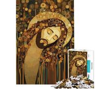 1000 Piece Jigsaw Puzzles for Adults Jigsaw Jesus Christ Gustav Klimt Style Help The Brain Exercise Precision Cutting Impossible Game Suitable for Ages 14 And Up (50x75cm)