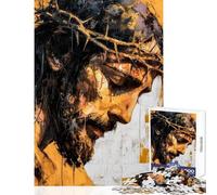 1000 Piece Jigsaw Puzzles for Adults Jigsaw Jesus Christ with Crown of Thorns Educational Games Learning Educational Educational Toy Suitable for Desktop Decoration (50x75cm)