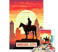 1000 Piece Jigsaw Puzzles for Adults Jigsaw Kansas City for Educational Game Challenge Toy Practical Game Stress Reliever Funny Gifts (Size 38x52cm)