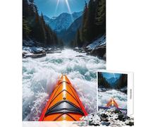 1000 Piece Jigsaw Puzzles for Adults Jigsaw Kayaking Through Mountain Rapids on A Sunny Day Fun Games for The Whole Family Educational Toy Suitable for Desktop Decoration (52X38cm)