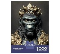 1000 Piece Jigsaw Puzzles for Adults Jigsaw King Gorilla Art Deco Jigsaw Puzzle Toy Wall Decor But Fun And Humorous Fun at Home Activities, 52x38cm/1000pcs