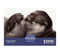 1000 Piece Jigsaw Puzzles for Adults Jigsaw Kissing Otters Puzzles for Adults Fun Games Wall Art Fun at Home Activities, 70x50cm/1000pcs
