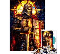 1000 Piece Jigsaw Puzzles for Adults Jigsaw Knight in Shining Armor with Sword Teenager Puzzles Fun Games Pattern Assembly Unique Birthday And Xmas Gifts (Size 38x52cm)