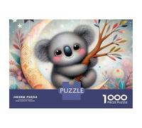 1000 Piece Jigsaw Puzzles for Adults Jigsaw Koala on Crescent Moon Puzzles for Adults Anti-Stress Toys But Fun And Humorous Challenging Game Gifts 38x26cm/1000pcs