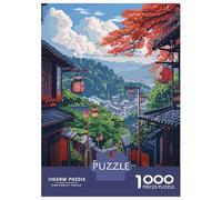 1000 Piece Jigsaw Puzzles for Adults Jigsaw Kyoto Japan Street View Illustration Puzzles for Adults Anti-Stress Toys Presents for Women Fun Activities at Home 52x38cm/1000pcs