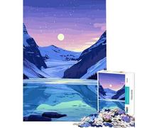 1000 Piece Jigsaw Puzzles for Adults Jigsaw Lake Louise at Night Hands-on Game Learning Educational Toys Birthday Gifts for The Whole Family (Size 38x26cm)