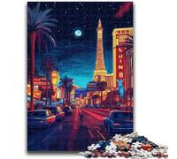 1000 Piece Jigsaw Puzzles for Adults Jigsaw Las Vegas Night Pattern Assembly for Educational Game Birthday Gifts 38x26cm