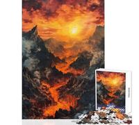 1000 Piece Jigsaw Puzzles for Adults Jigsaw Lava Flow Landscape Educational Games Home Art Decor DIY Toys Help The Brain Exercise (52X38cm)