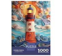 1000 Piece Jigsaw Puzzles for Adults Jigsaw Lighthouse Ocean Waves Art Print Jigsaw for Adults Family Games Birthday Present Unique Birthday And Xmas Gifts 70x50cm/1000pcs